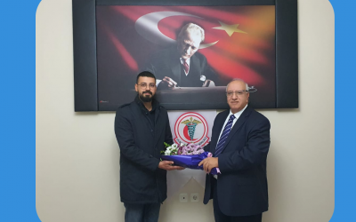 N.E.Ü. Meram Tıp Fakültesi Hastanesi'nde saldırıya uğrayan genç meslektaşımız Dr. Rıza Erol Mıngır'ı odamızda misafir ettik.